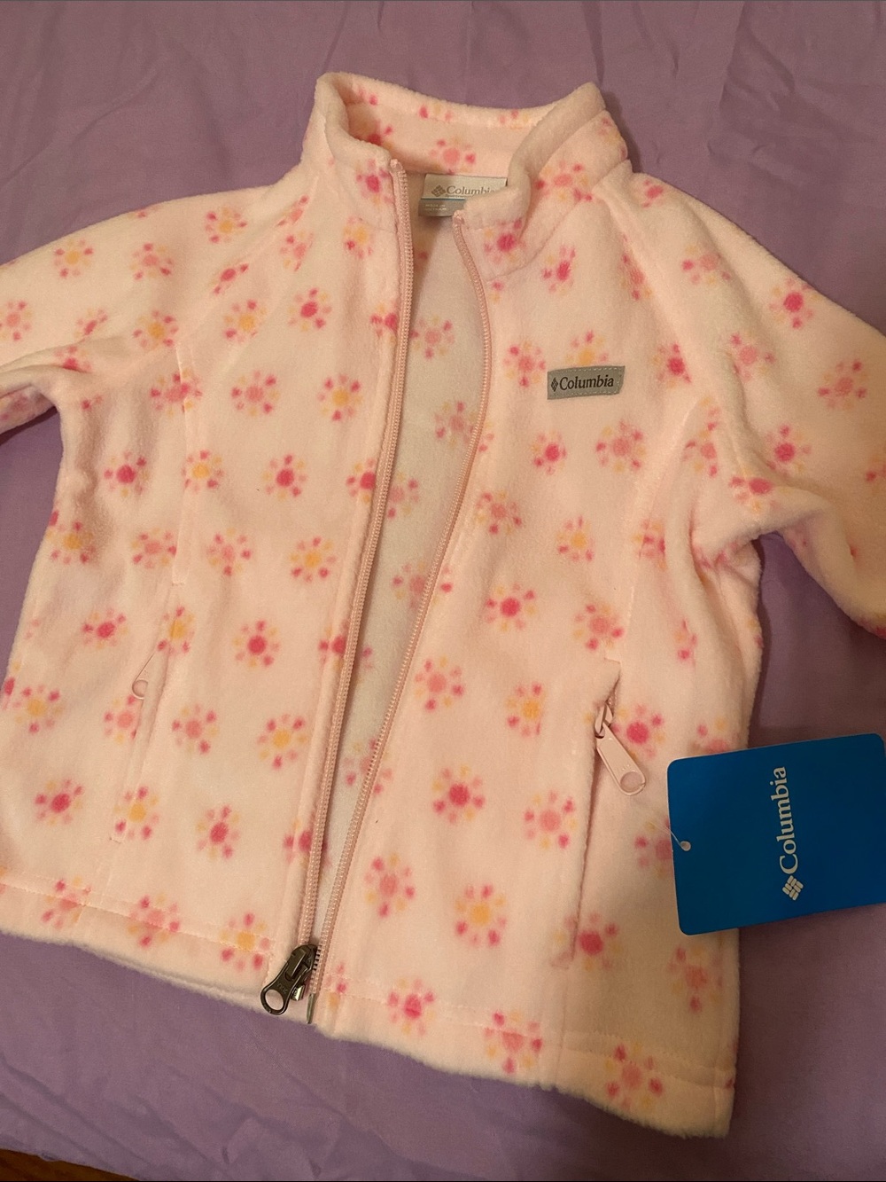 Columbia Light Pink Floral Fleece Jacket for Kids